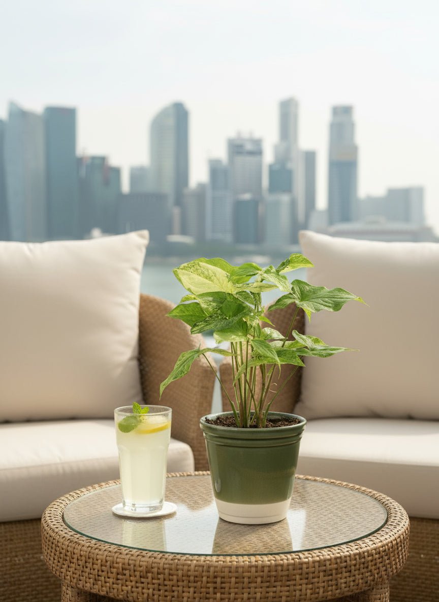 Syngonium White Albo - Potted plant - POTT-SYNG-GRW-5253 - Tumbleweed Plants - Online Plant Delivery Singapore