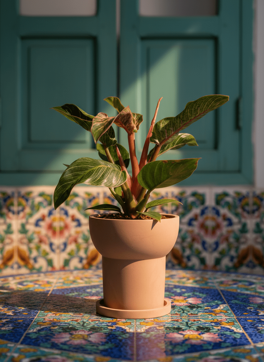 Philodendron Birkin - Pink - Potted plant - POTT-PHIL-GRW-7468 - Tumbleweed Plants - Online Plant Delivery Singapore