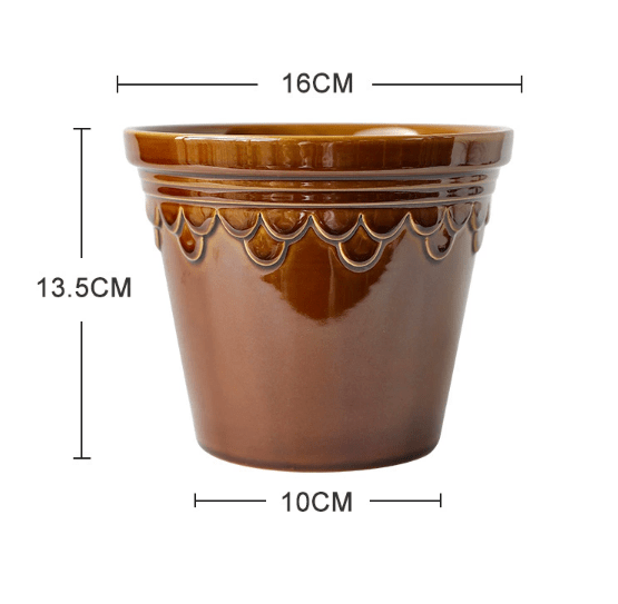 Glossy Ceramic Scale - Pots - POTS - GLOS - BRW - 7201 - Tumbleweed Plants - Online Plant Delivery Singapore