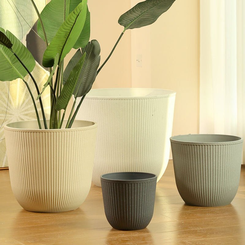 Scandi Rib Cloudstone Pot – XL - Planter - 5926962270995 - Tumbleweed Plants - Online Plant Delivery Singapore