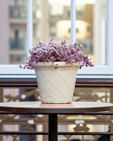 Roman Lattice Pot - Medium - 17.5cm / beige