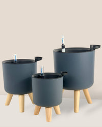 Small Self Watering Pot with Stand - white - Pot - Tumbleweed Plants - Online Plant Delivery Singapore