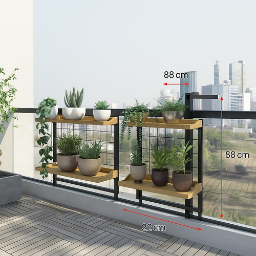 SunnySteps Balcony Racks - Hanging Planters -  Tumbleweed Plants