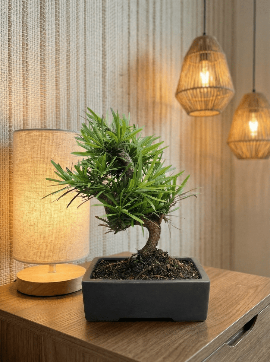 Podocarpus Macrophyllus Bonsai - Potted plant - POTT-PODO-GRW-7853 - Tumbleweed Plants - Online Plant Delivery Singapore