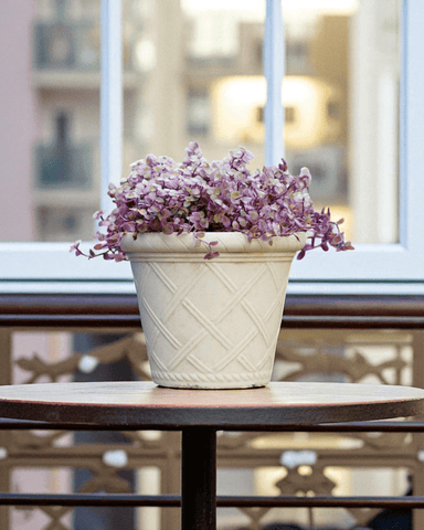 Roman Lattice Pot - Medium - 17.5cm / beige