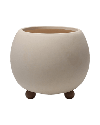 Terracotta Cream Pot with DIY Wooden Legs - Nala with Legs / medium