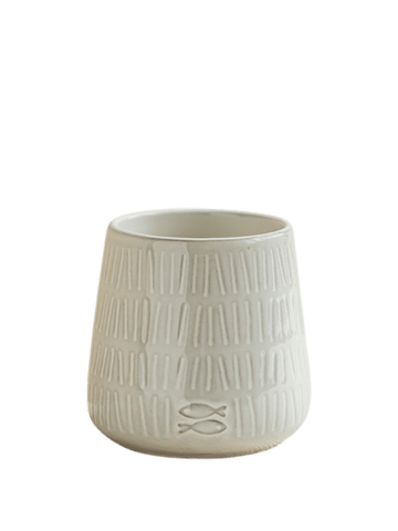 Twiggy White Glazed Pot - 10cm