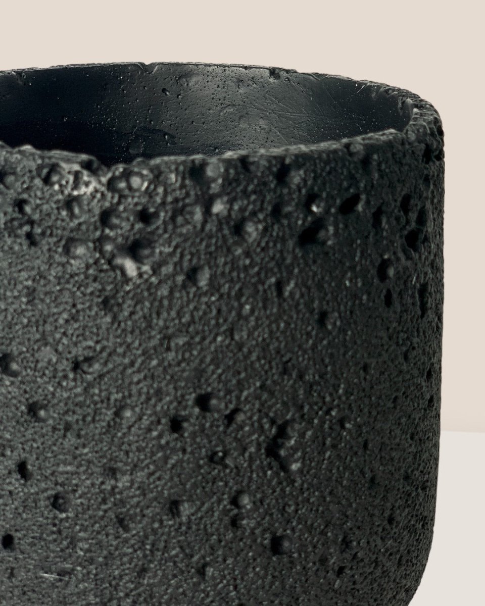 Coarse Cylinder Planter - black - Pot - Tumbleweed Plants - Online Plant Delivery Singapore