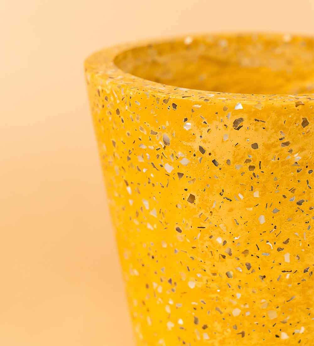 Terrazzo Pots - golden yellow