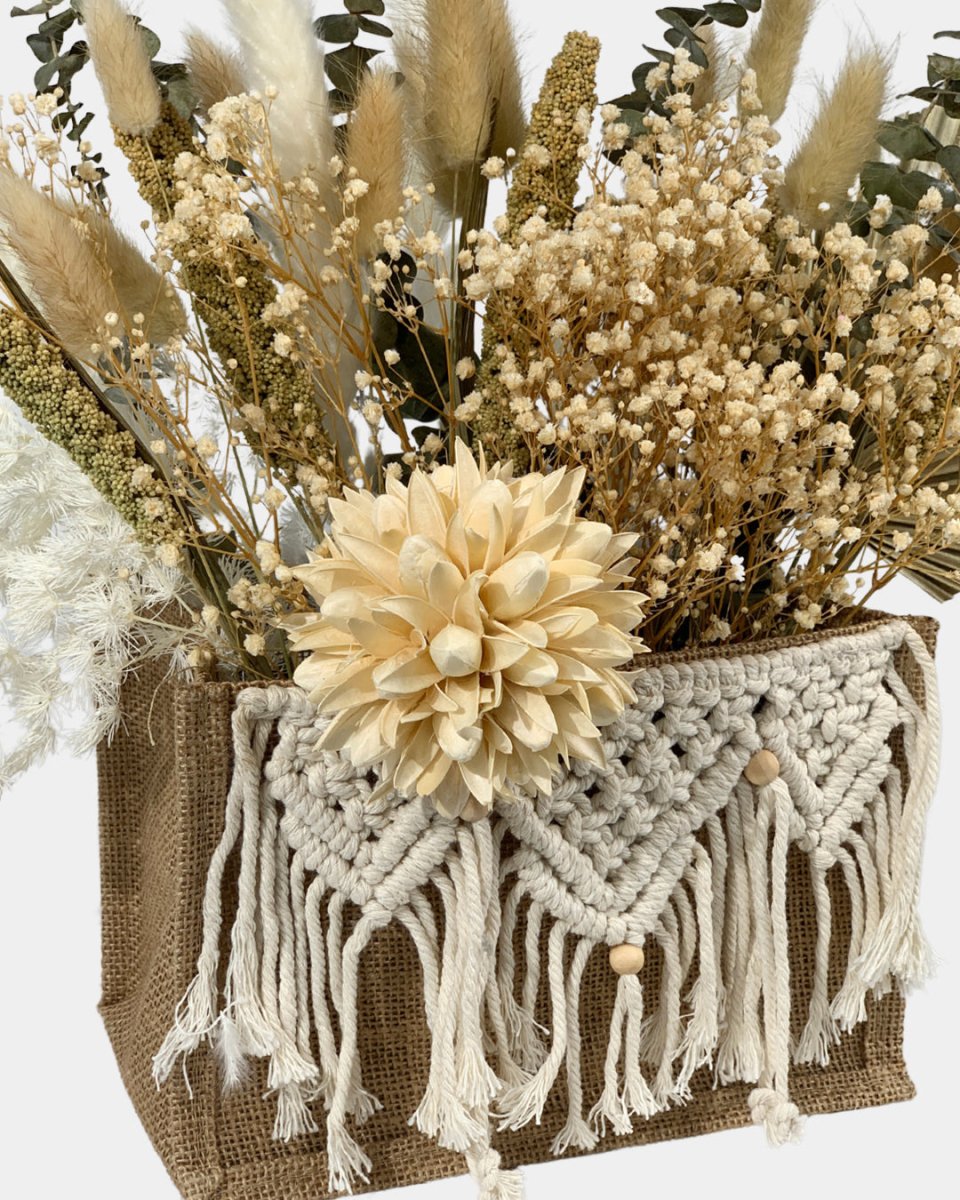 Boho Neutral Preserved Flower Arrangement - winter - Tumbleweed Plants - Online Plant Delivery Singapore