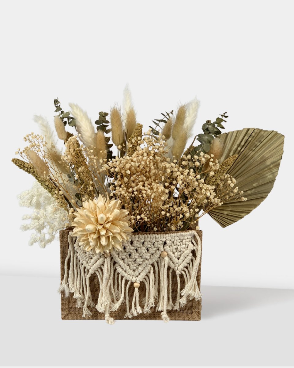 Boho Neutral Preserved Flower Arrangement - winter - Tumbleweed Plants - Online Plant Delivery Singapore