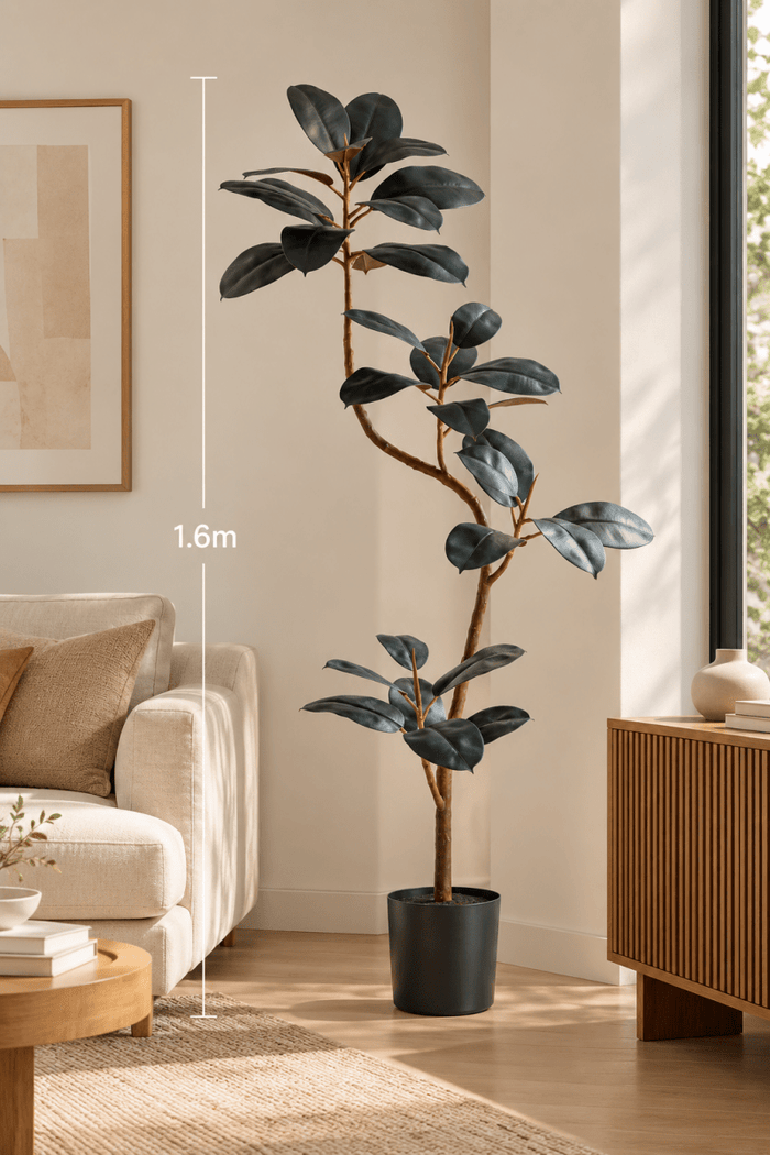Rubber Tree 1.6m (Life-like Artificial) - Potted plant - POTT-RUBB-5439 - Tumbleweed Plants - Online Plant Delivery Singapore