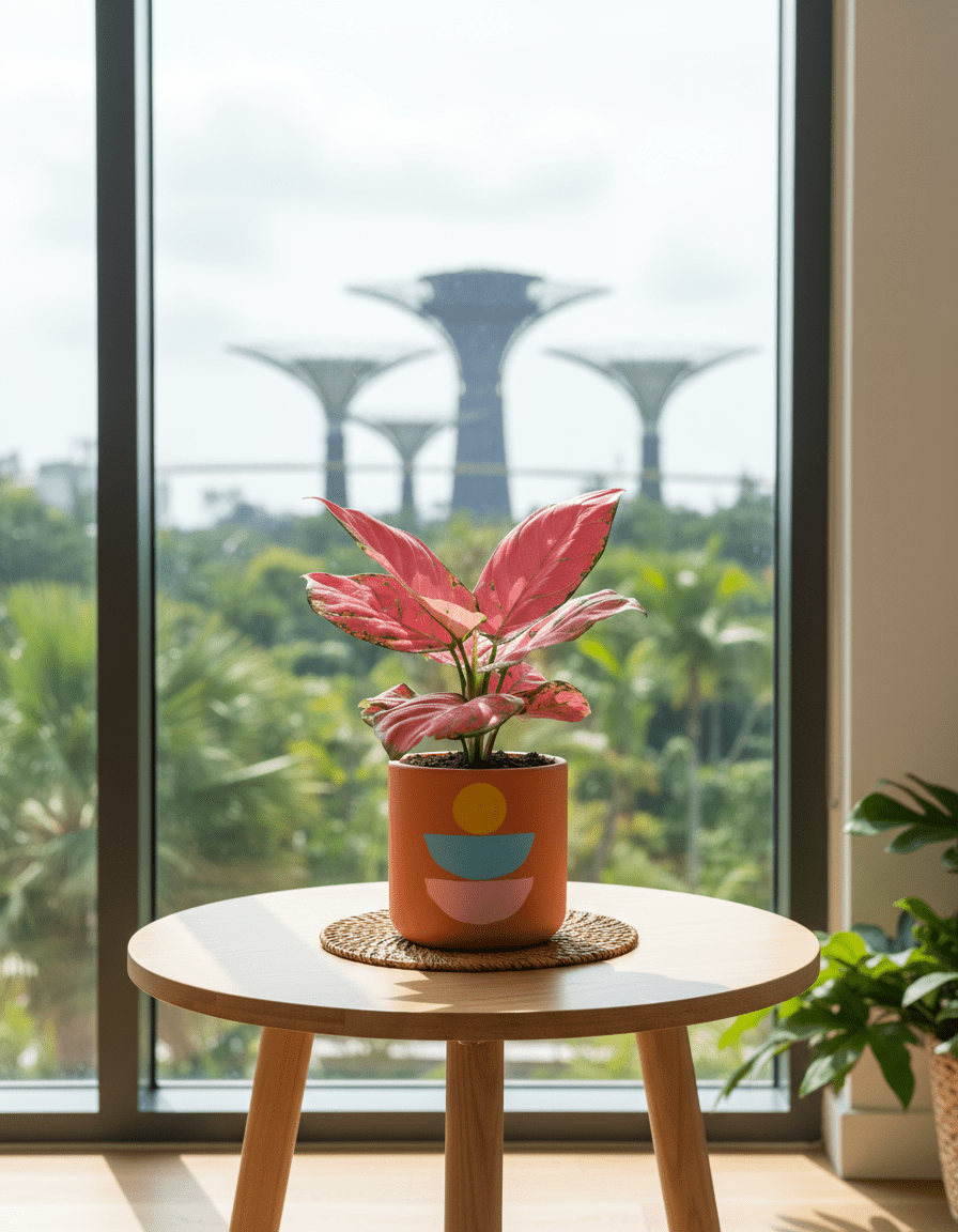 Aglaonema Red (Green Stems) - Potted plant - POTT-AGLA-GRW-6404 - Tumbleweed Plants - Online Plant Delivery Singapore