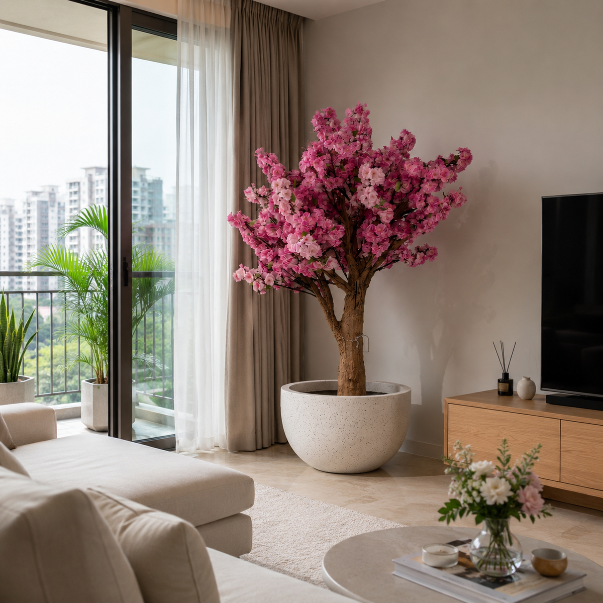 Cherry Blossom - Real-Trunk Artificial Tree