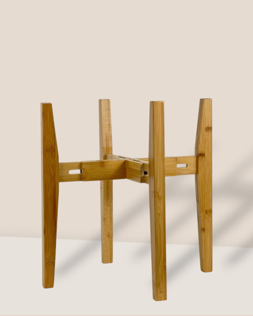 Adjustable Wood Stand - Light Wood - Stand - Tumbleweed Plants - Online Plant Delivery Singapore