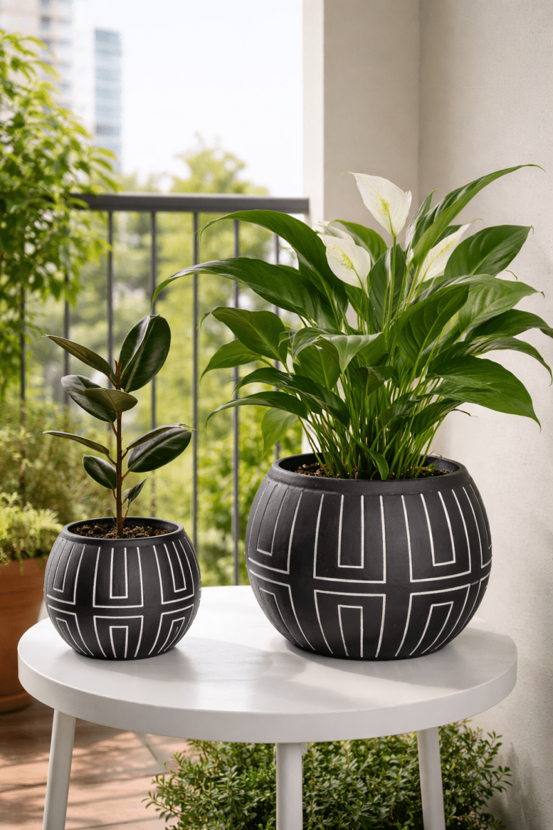 Folk Element Pot - Medium - Planter - 4754115232326 - Tumbleweed Plants - Online Plant Delivery Singapore