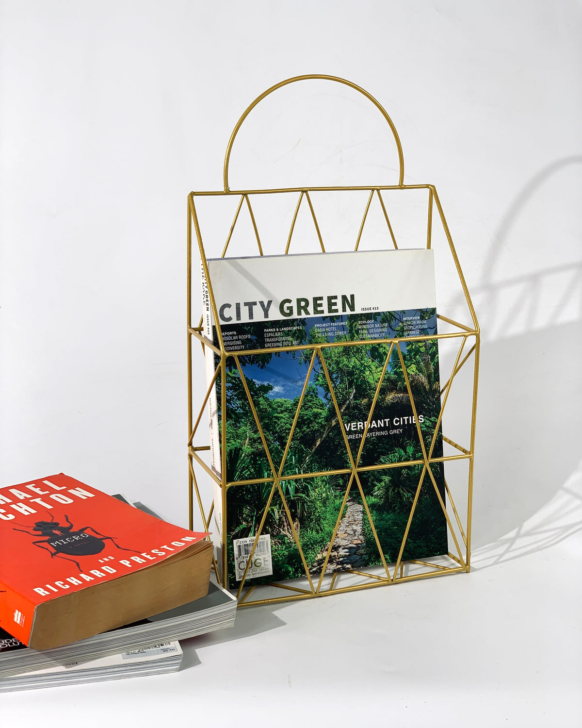 Gold Magazine rack - Home Decor - Tumbleweed Plants - Online Plant Delivery Singapore