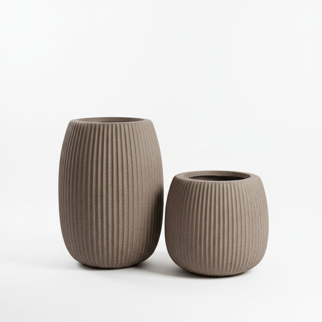 Fluted Oval Pot - XL - Pots - POTS-HALO-SHRCSM-12243 - Tumbleweed Plants - Online Plant Delivery Singapore