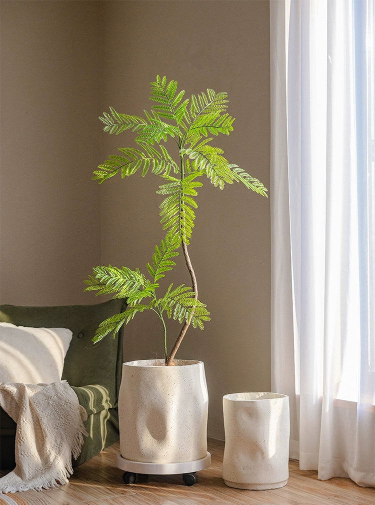 White Rustic Wave Pot