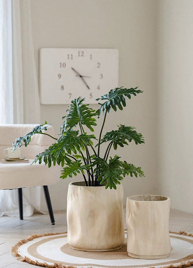 White Rustic Wave Pot