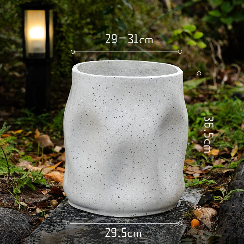 White Rustic Wave Pot