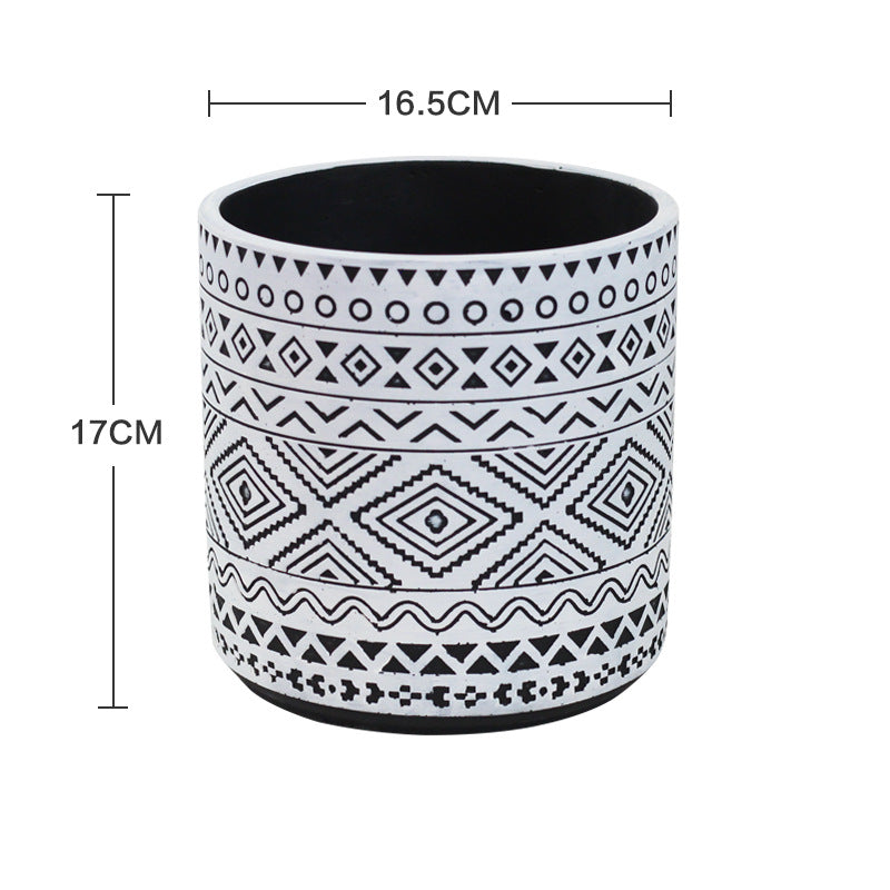 Aztec Cement Pot