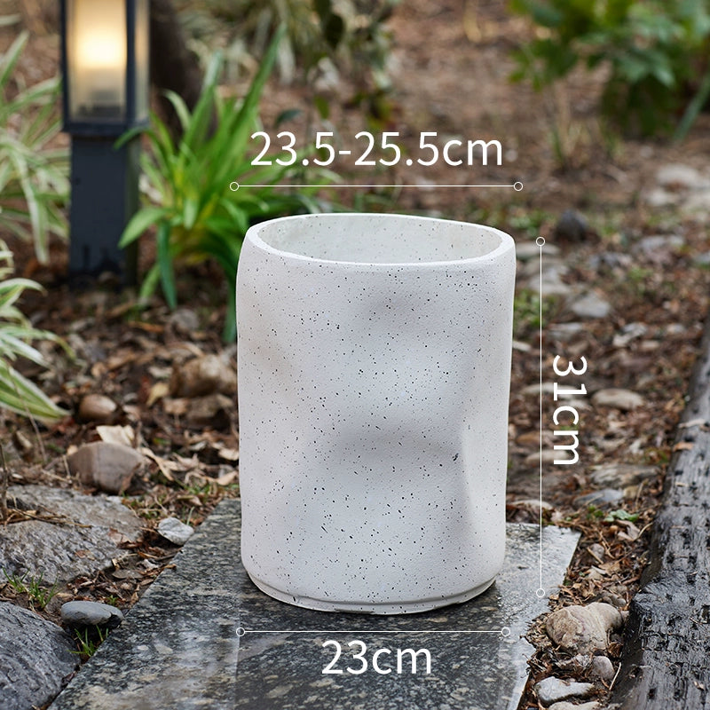 White Rustic Wave Pot
