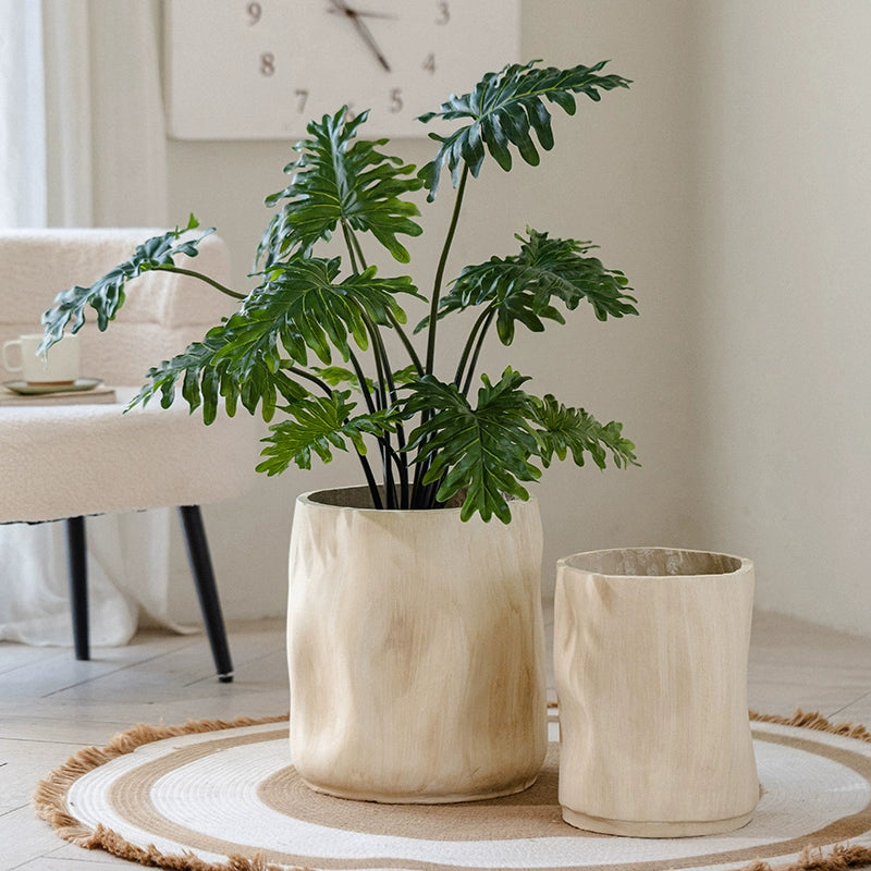 White Rustic Wave Pot