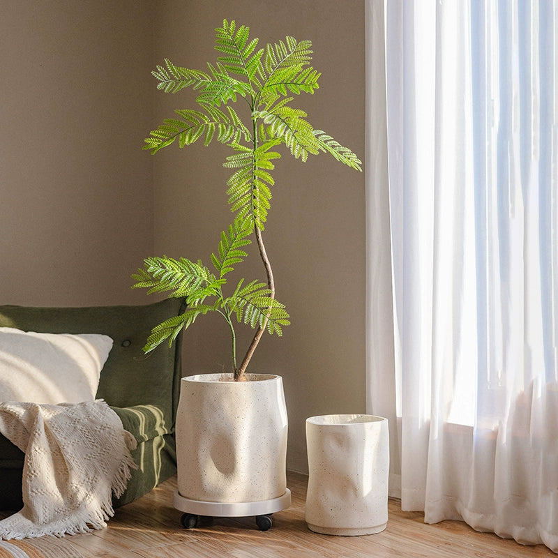 White Rustic Wave Pot