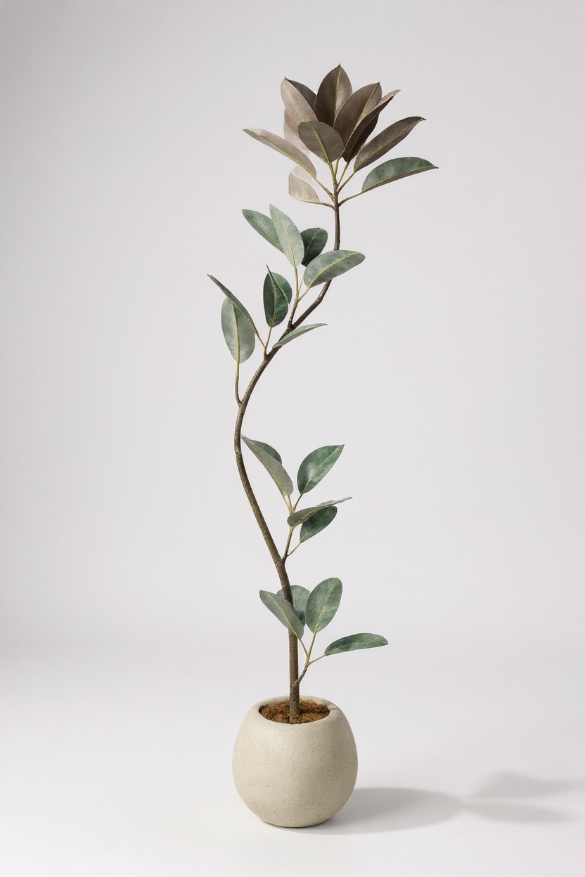 faux potted rubber tree Rubber Tree 1.6m (Life-like Artificial)