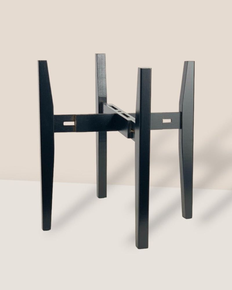 Adjustable Wood Stand (Black) - Stand - Tumbleweed Plants - Online Plant Delivery Singapore