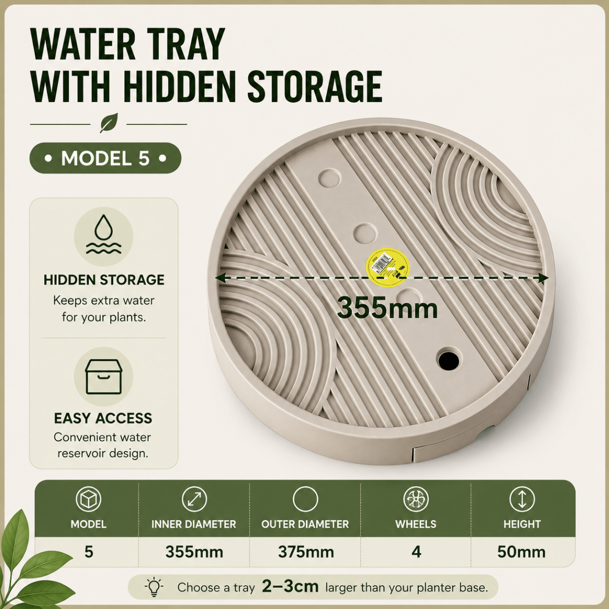 Plant Trolley Tray with Wheels - Plant Accessories - 5282075949757 - Tumbleweed Plants - Online Plant Delivery Singapore