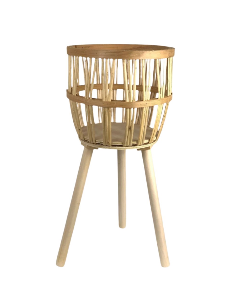 Bamboo Basket with Stand - Large - Stand - Tumbleweed Plants - Online Plant Delivery Singapore