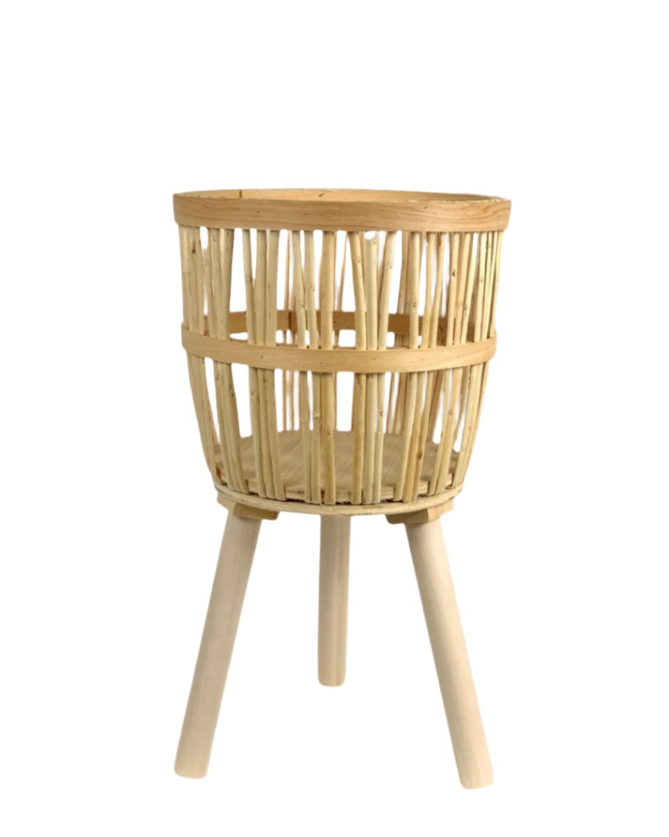 Bamboo Basket with Stand - Medium - Stand - Tumbleweed Plants - Online Plant Delivery Singapore