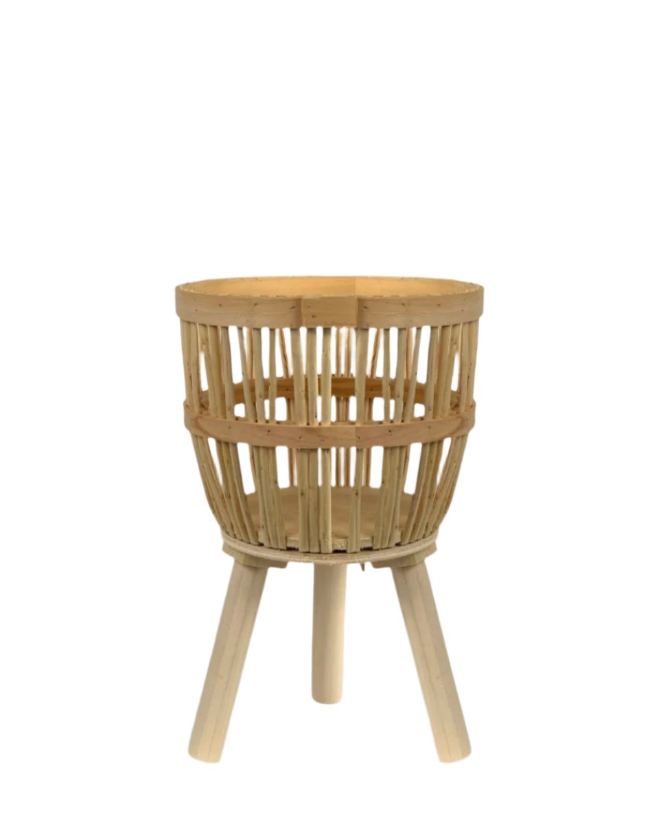 Bamboo Basket with Stand - Small - Stand - Tumbleweed Plants - Online Plant Delivery Singapore