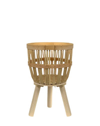 Bamboo Basket with Stand - Small - Stand - Tumbleweed Plants - Online Plant Delivery Singapore