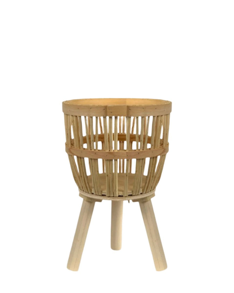 Bamboo Basket with Stand - Small - Stand - Tumbleweed Plants - Online Plant Delivery Singapore