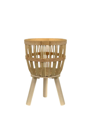 Bamboo Basket with Stand - Small