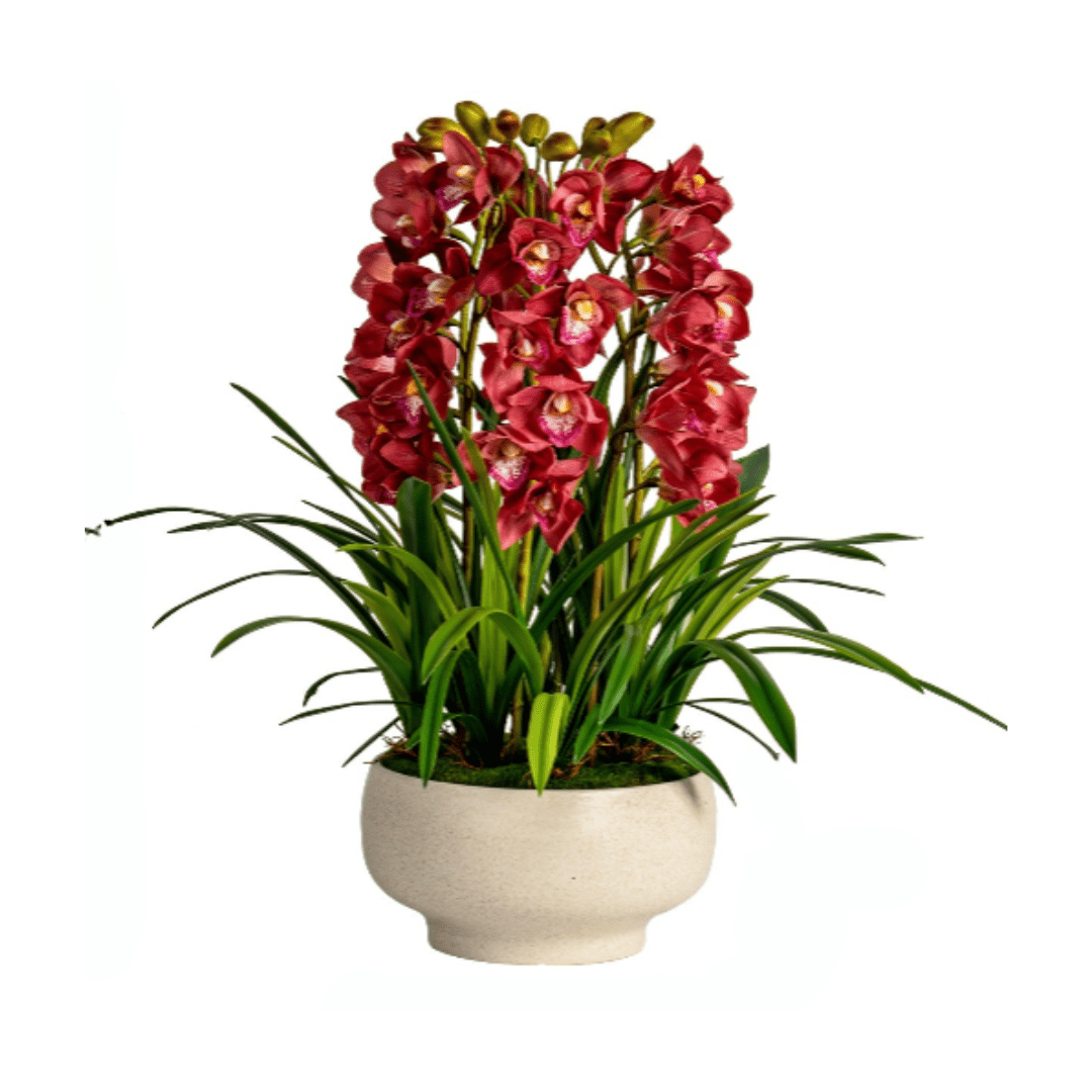 Cymbidium Flowers Arrangement (Faux) - Artificial Plant - 1838465442990002182 - 0 - Tumbleweed Plants - Online Plant Delivery Singapore