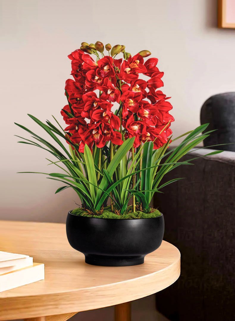 Cymbidium Flowers Arrangement (Faux) - Artificial Plant - 1838465442990002177 - 0 - Tumbleweed Plants - Online Plant Delivery Singapore