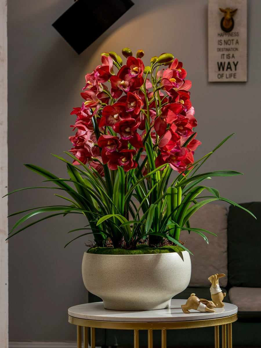 Cymbidium Flowers Arrangement (Faux) - Artificial Plant - 1838465442990002177 - 0 - Tumbleweed Plants - Online Plant Delivery Singapore