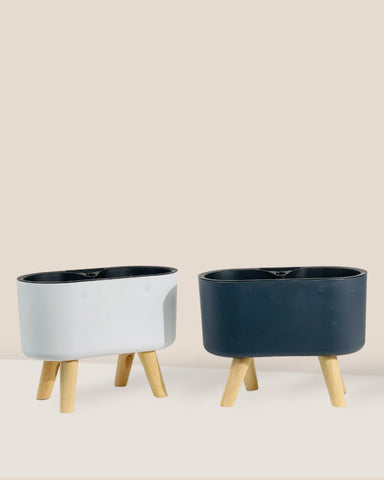 Duo Self Watering Pot with Stand