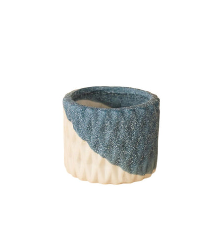 Geometric Mini Pots Blue/White - B