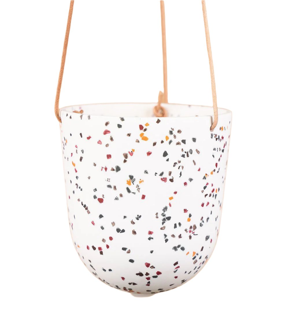 Hanging Terrazzo Planters by Capra Designs - white