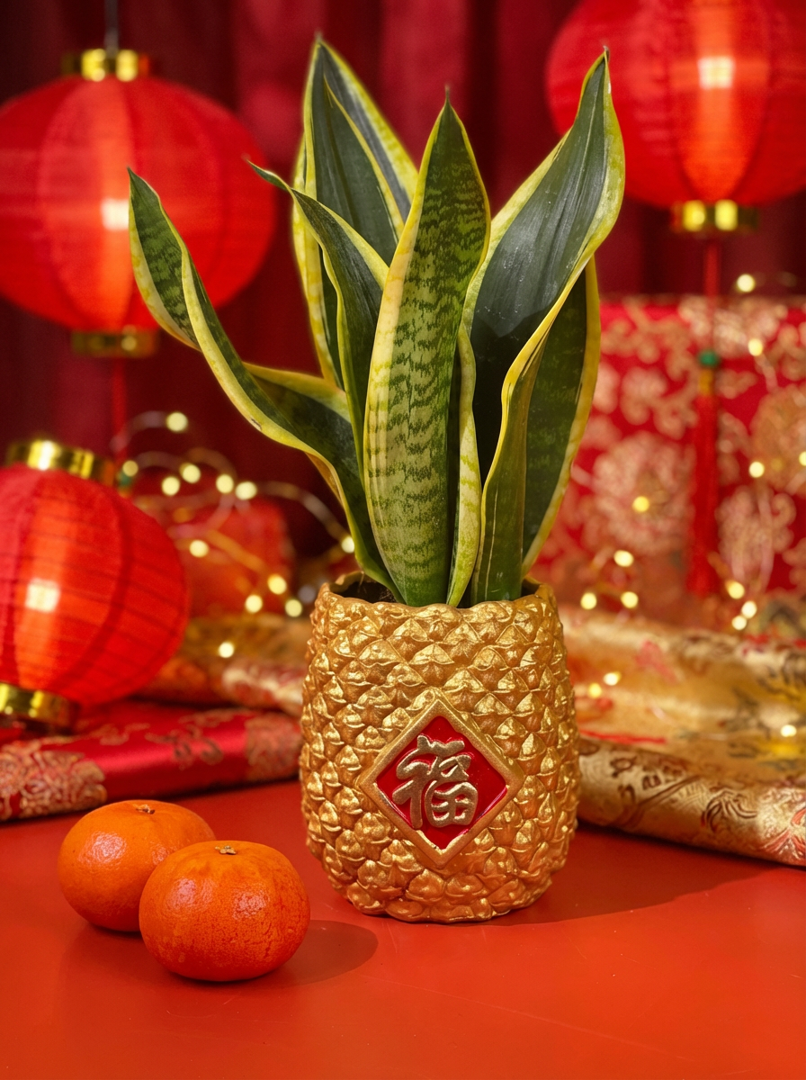 Lucky Snake Plant – Prosperity Pot