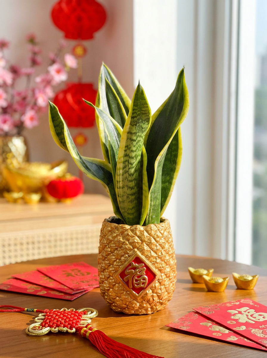 Lucky Snake Plant – Prosperity Pot