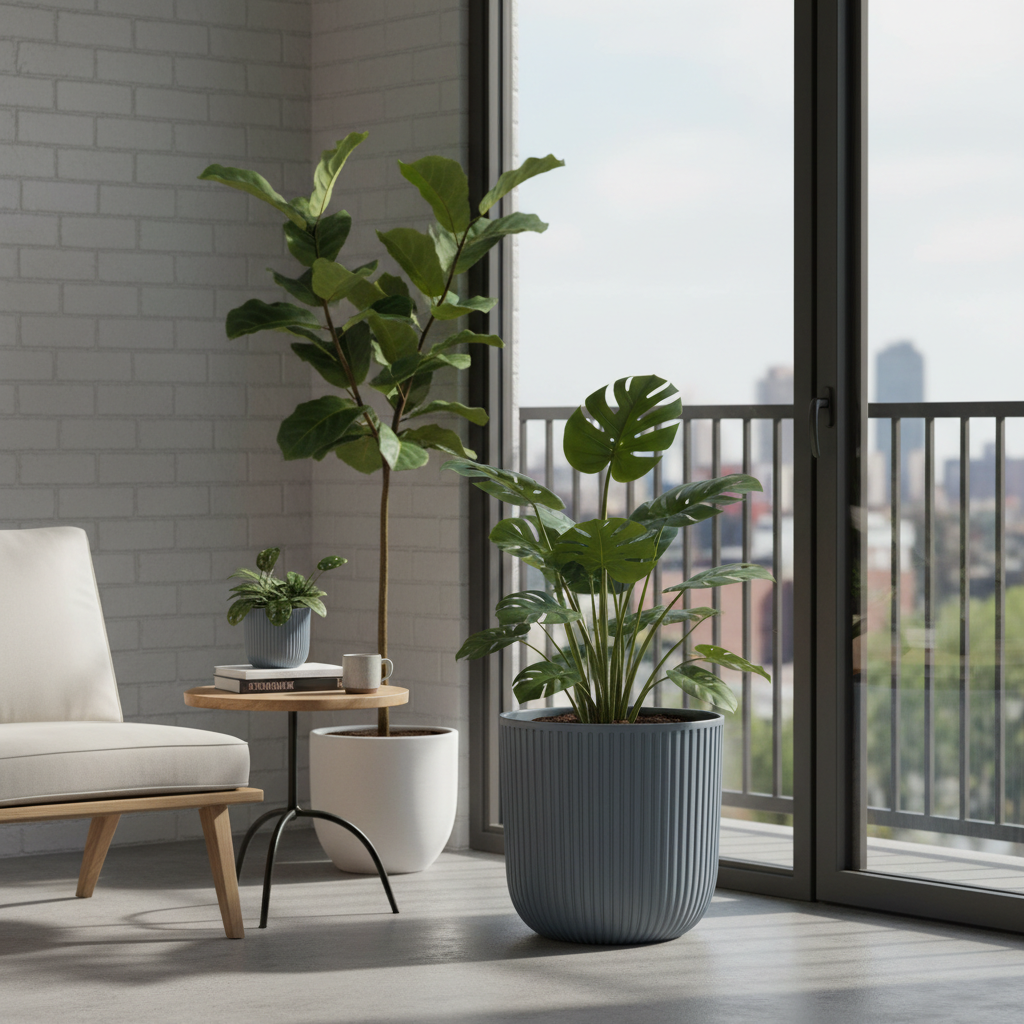 Scandi Rib Pot - Lifestyle placement in modern interior