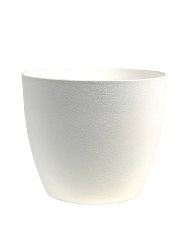 Luxe Plastic Pot - Large - White / 24cm