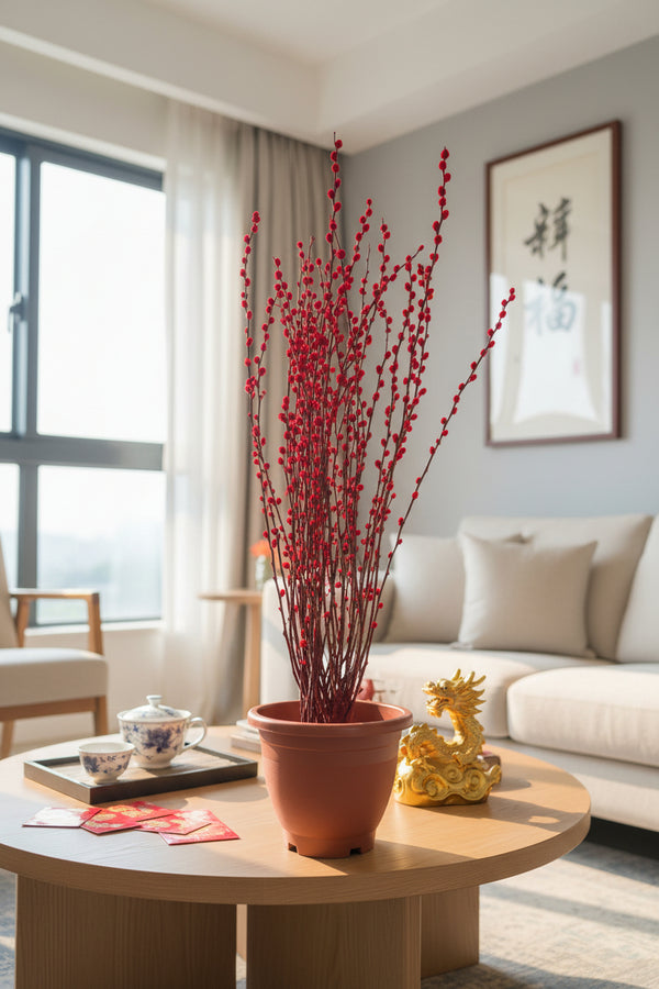 Potted Pussy Willow - pink/red