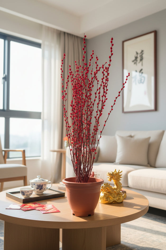 Potted Pussy Willow - pink/red